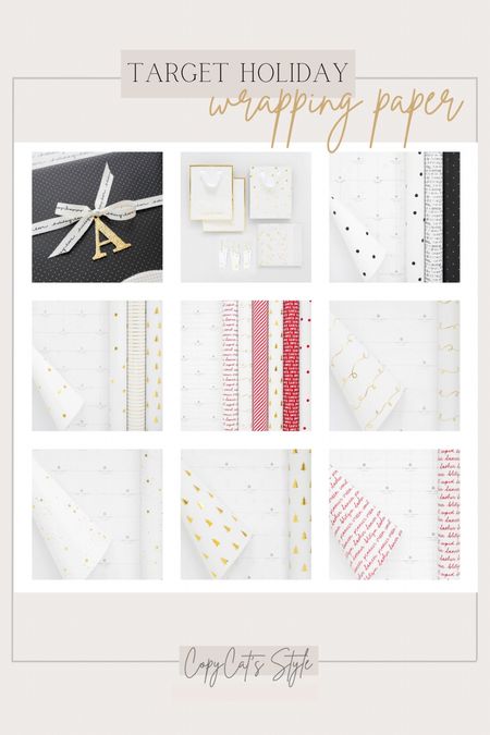 Sugar Paper x Target wrapping paper, gift bags, ribbons, tissue paper and accessories 
I use this paper every year and it just keep adding to my collection. They all coordinate and look so pretty under the tree!

#LTKfindsunder50 #LTKSeasonal #LTKHoliday