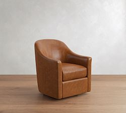 Tillman Leather Swivel Chair | Pottery Barn (US)