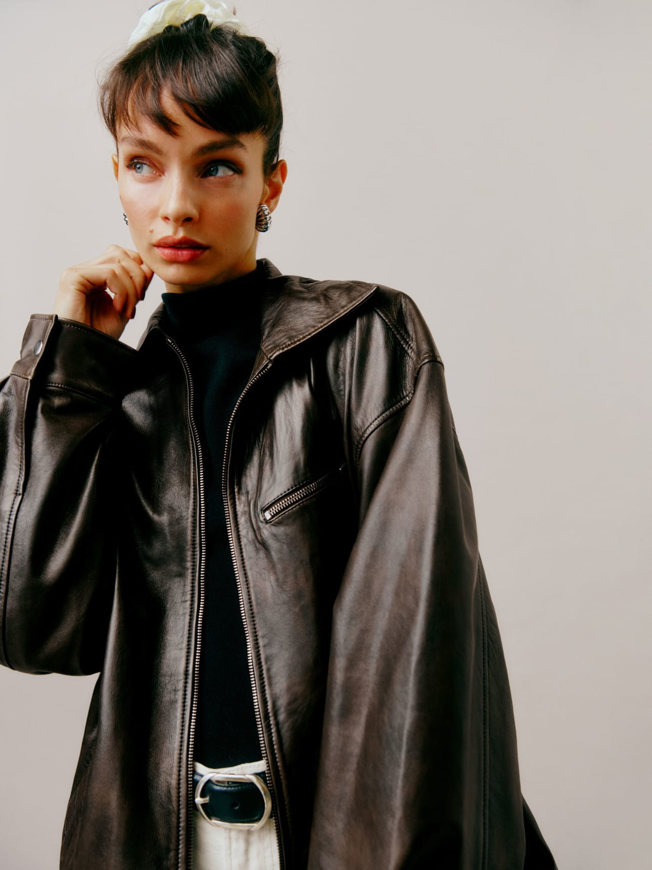 Veda Marco Leather Oversized Bomber | Reformation (Global)