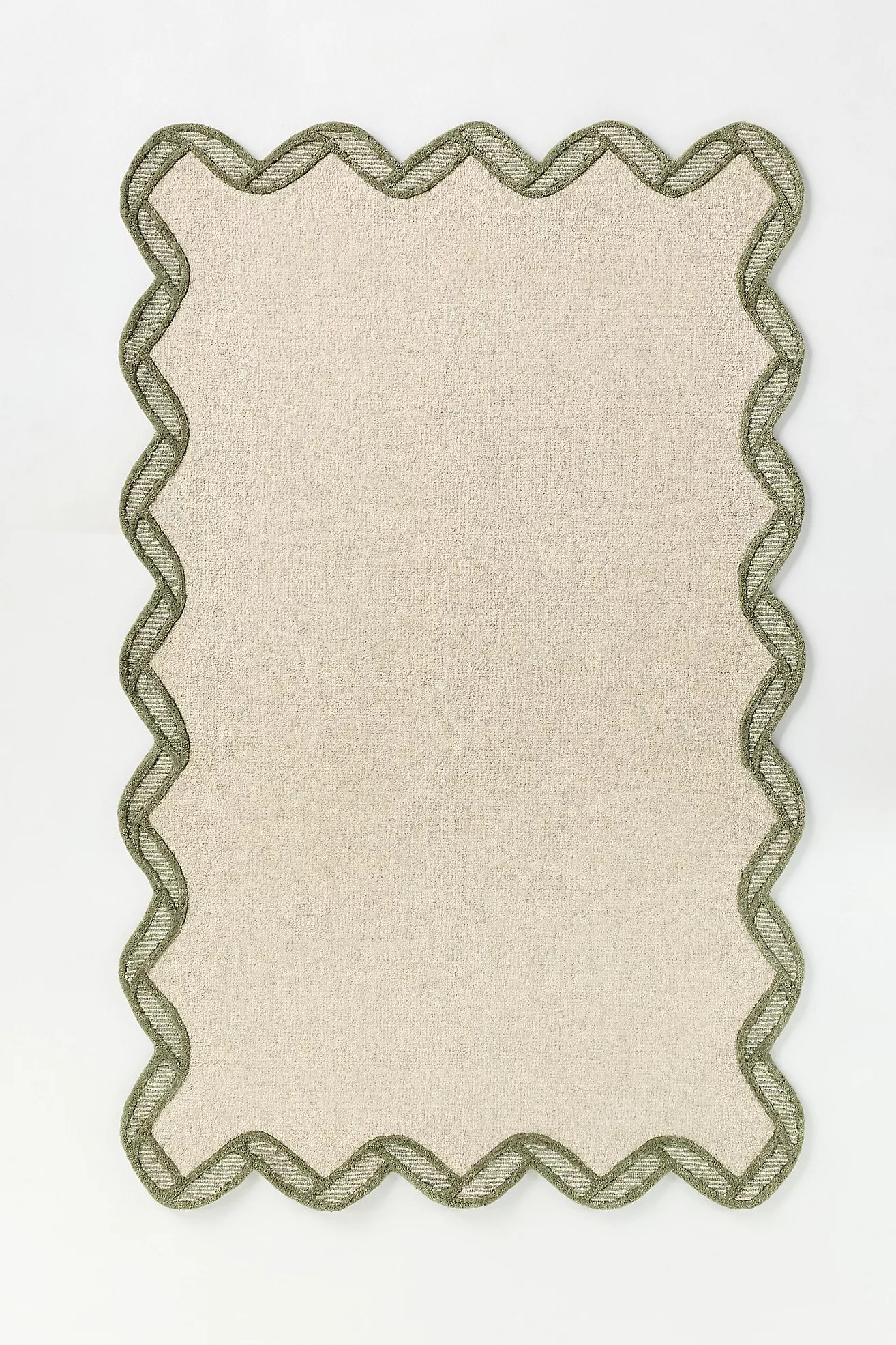 Hand Tufted 100% Wool Scalloped Border Rug | Anthropologie (US)