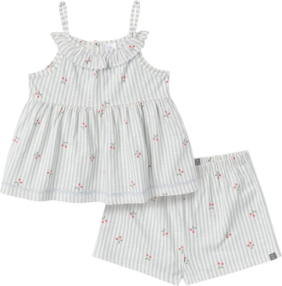 Modern Moments by Gerber Baby Girls 2-piece Ruffle Top and Short Set With Ric-rac | Amazon (US)