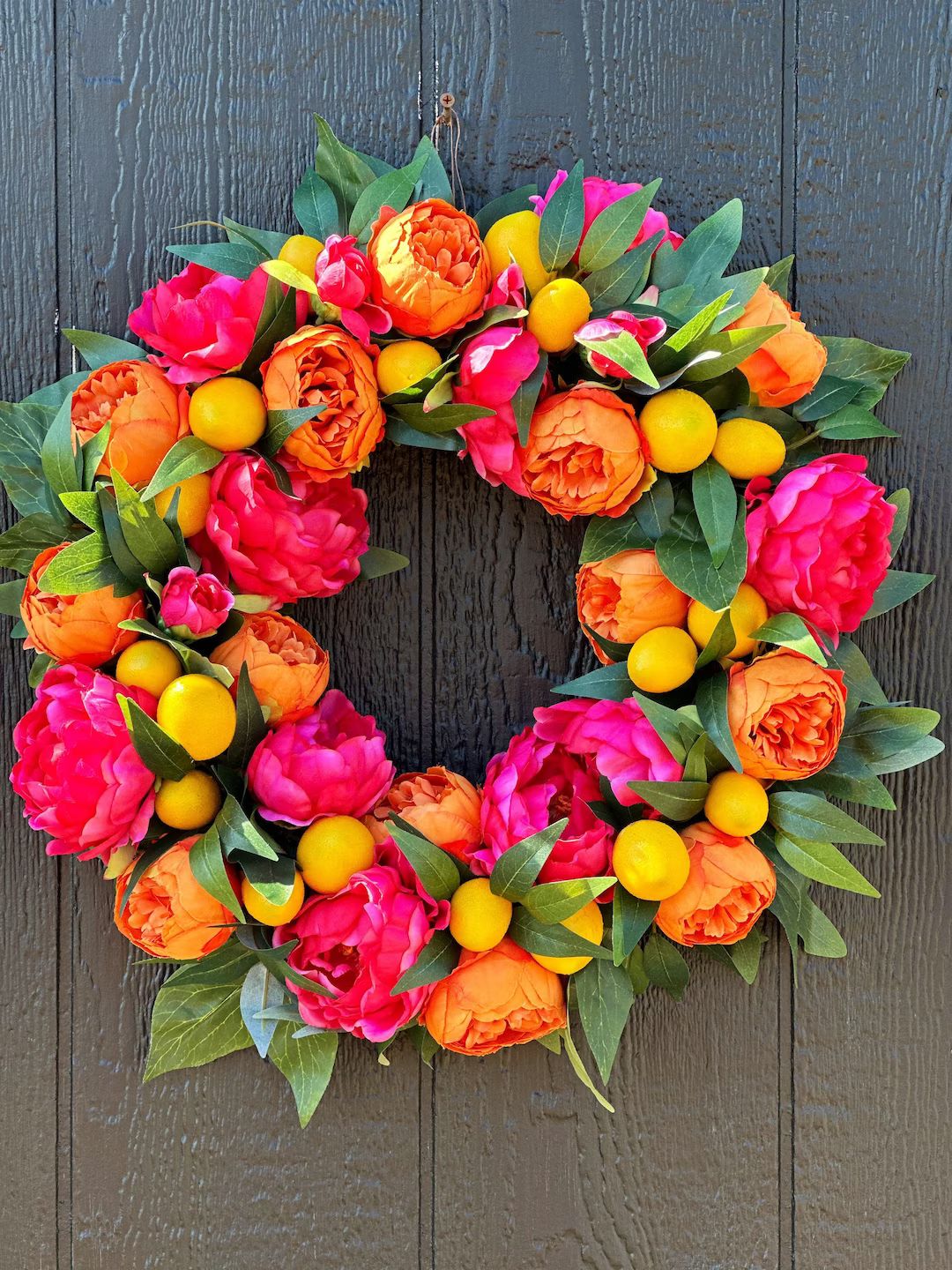peony wreath - Citrus Dreams - front door wreath- wreaths grand millennial | Etsy (US)