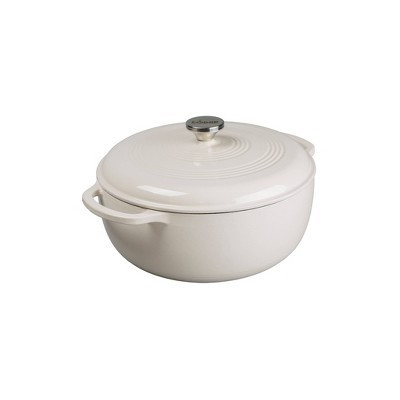 Lodge 7.5qt Cast Iron Enamel Dutch Oven Oyster: Porcelain-Coated, Round, Hand Wash, 7.5-Quart Capacity, 19 lbs | Target