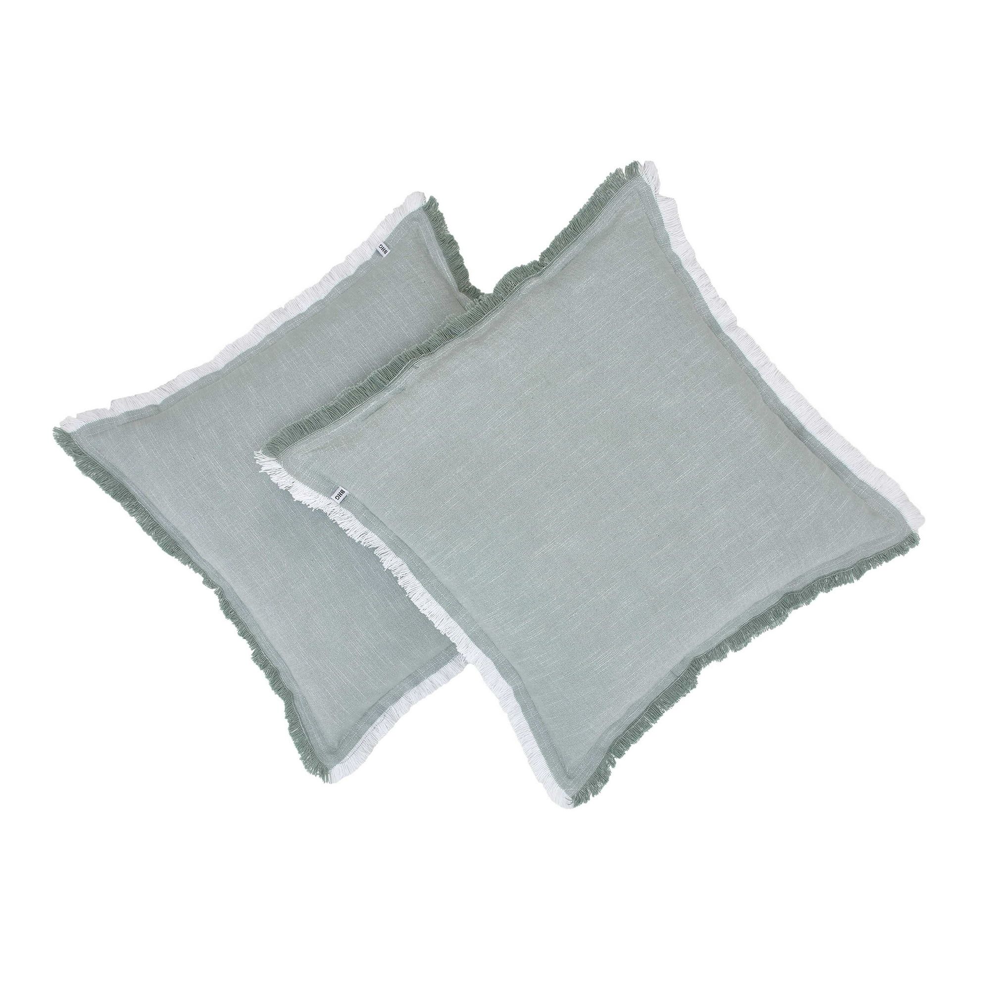 Better Homes & Gardens 20" x 20" Green Cotton Linen Decorative Pillows (2 Count) | Walmart (US)