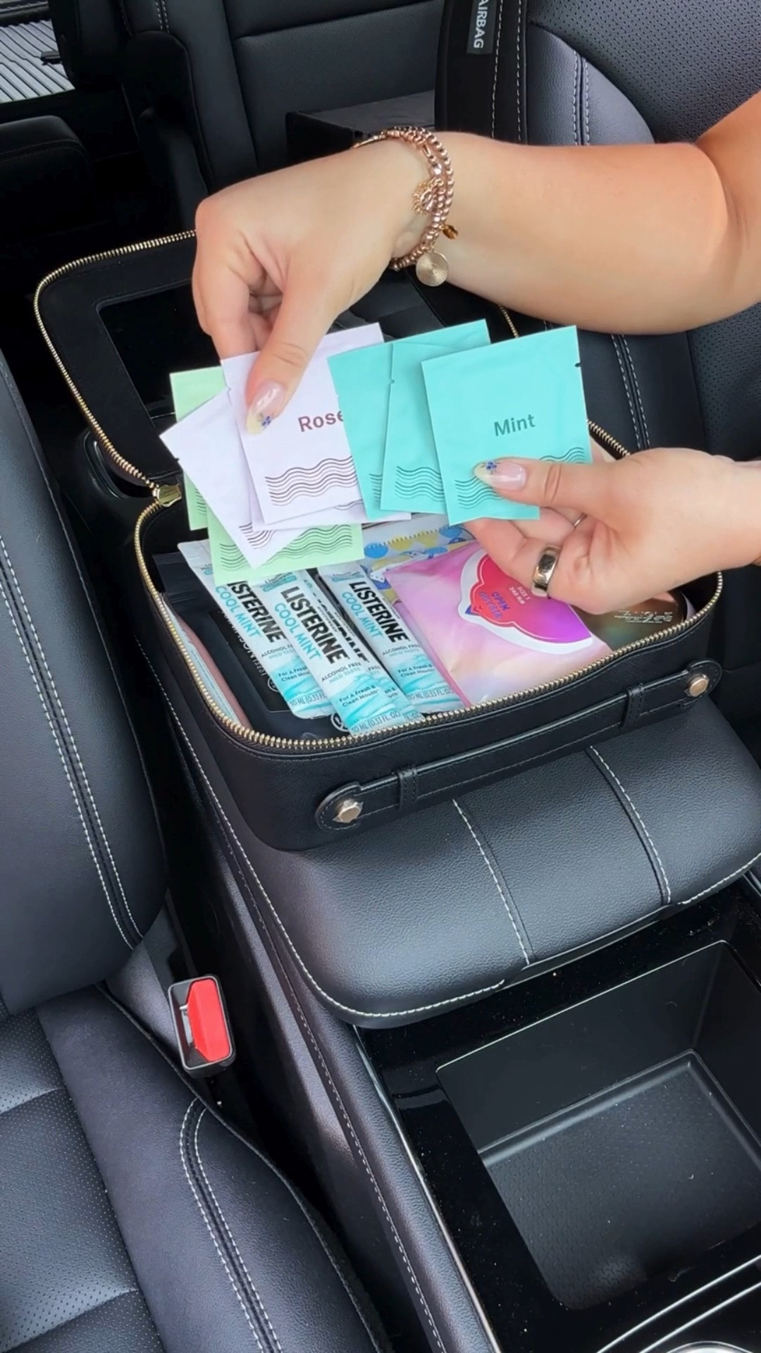 I keep this bag in my car with ALL the essentials and little travel items I might need on the go! Might seem like overkill, but I promise you no matter what me or anyone else needs, I've got it 😎👏🏻

#LTKmomlife #LTKTravel #LTKselfcare
