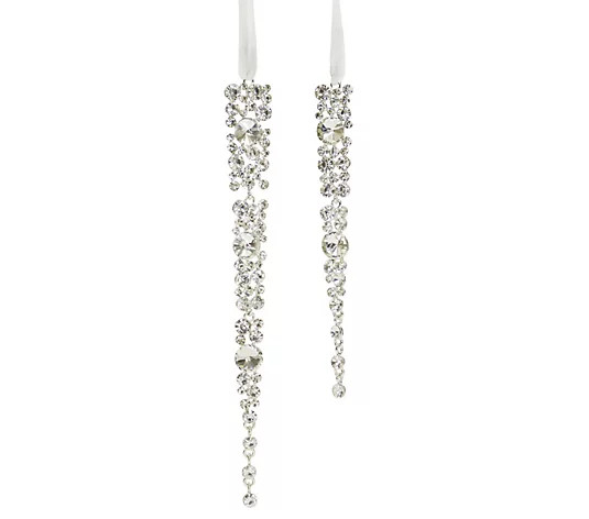 Melrose Jewel Icicle Drop Ornament (Set of 12) - QVC.com | QVC
