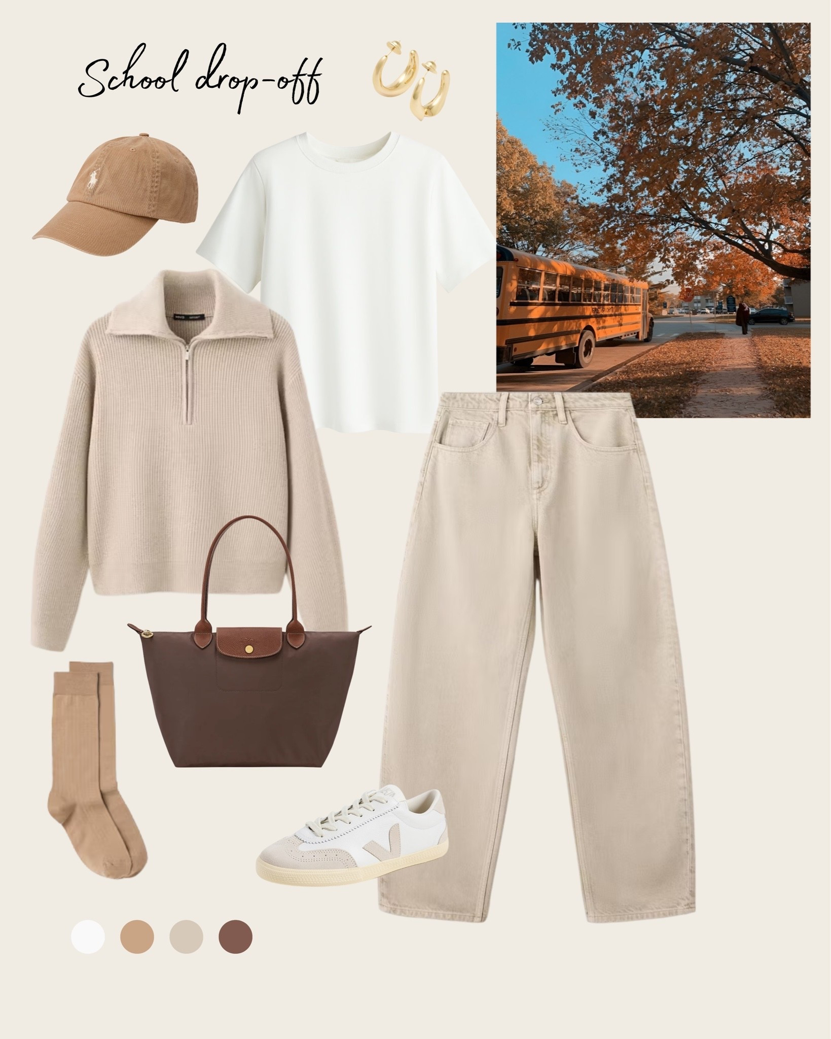 Autumn inspo - A school drop-off 🍂 
Jeans - loose fit
Sweater - regular fit & slightly cropped - for a more oversized look I would recommend sizing up.

#Mango #ad #autumnoutfit #jeans

#LTKautumn #LTKstyletip
