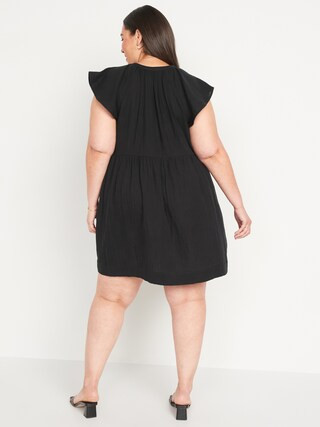 Flutter-Sleeve V-Neck Mini Swing Dress for Women | Old Navy (US)