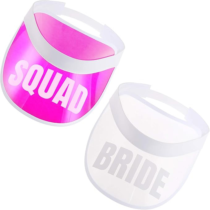 Pop Fizz Designs 90s Bachelorette Squad Visors | Bachelorette Hats | Amazon (US)