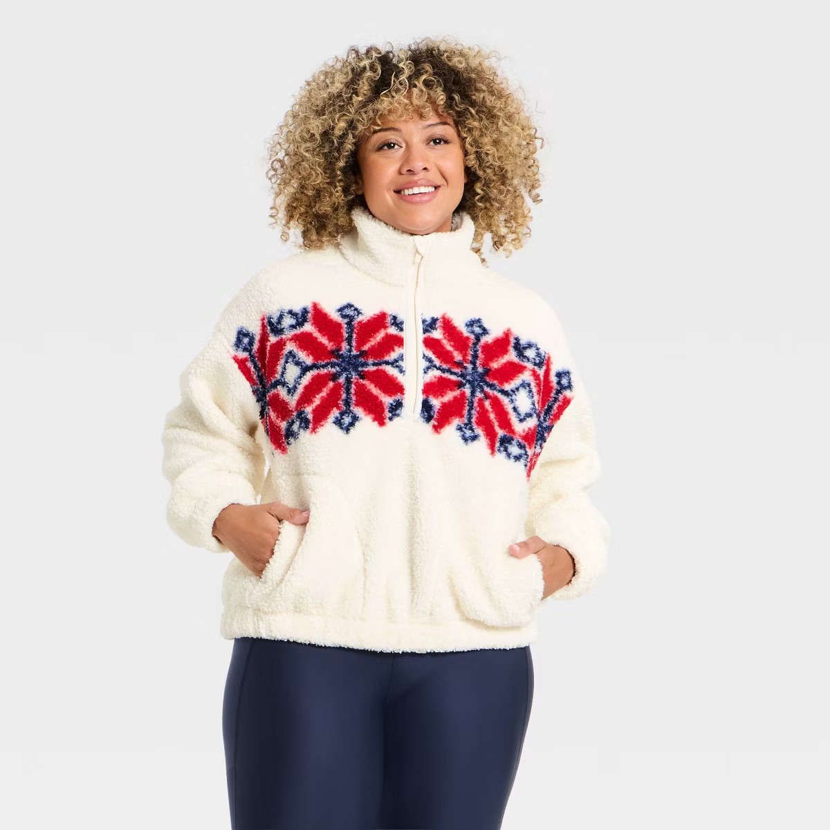 Women's High Pile Fleece 1/2 Zip Pullover Jacket - All In Motion™ | Target