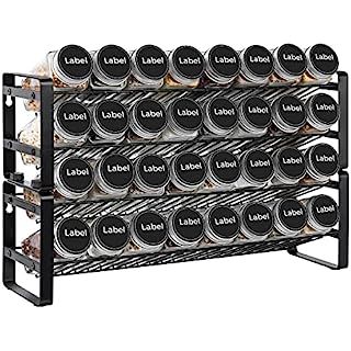 SpaceAid 4 Tier Spice Rack Organizer with 28 Spice Jars, 386 Spice Labels, Chalk Marker and Funne... | Amazon (US)