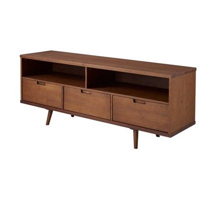 Cara Mid-Century Modern 3 Drawer TV Stand for TVs up to 65" - Saracina Home | Target