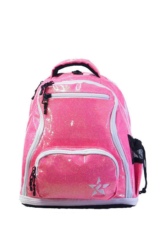 Glossy in Neon Pink Rebel Baby Dream Bag with White Zipper | Rebel Athletic