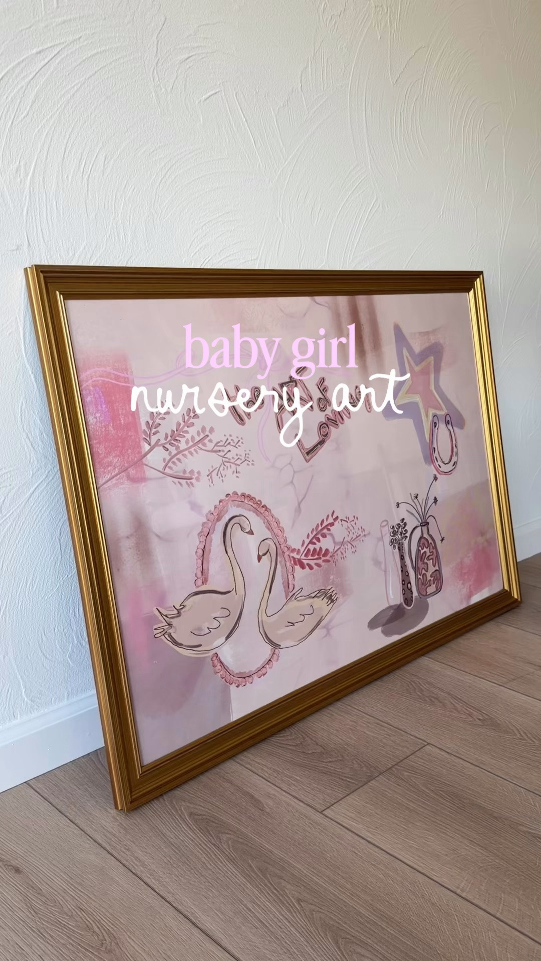 Wall art + frame for baby girls nursery 🕊️ I did size 24x36” in the big one, smaller one is 18x24” just waiting on another frame 🖼️

#LTKHome #LTKBaby #LTKmomlife