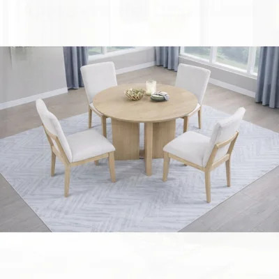 Natural Light Oak Wood Round Dining Table, Perfect for Small Spaces and Contemporary Elegance | Wayfair North America