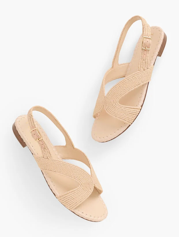 Keri Curved Raffia Slides | Talbots
