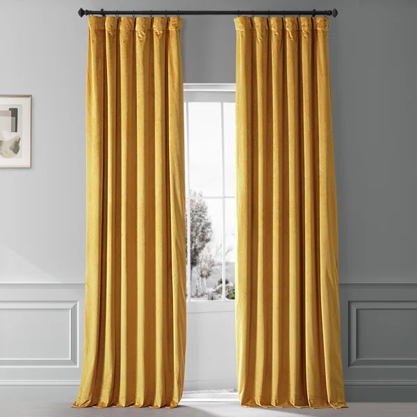 Niemeyer Plush Velvet Curtains for Bedroom - Blackout Curtains for Living Room Window Single Pane... | Wayfair North America