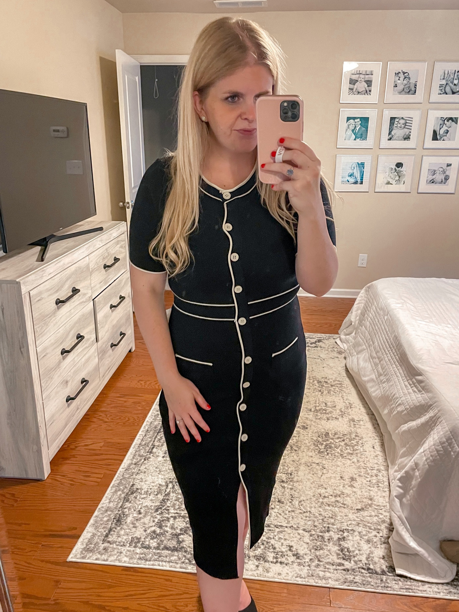 Meredith Blake would be proud of this one. This dress is so cute it's a sweater dress with button detail. The first two buttons are functional the rest or just the details. This dress is on sale during the Nordstrom anniversary sale.

#LTKFind #LTKxNSale #LTKworkwear