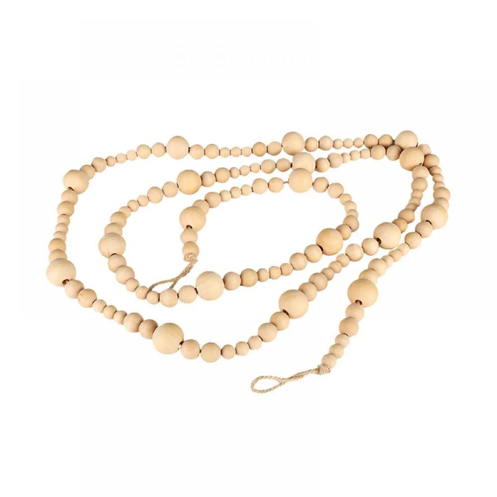 7ft Wooden Beaded Garland Farmhouse Home Decor Rustic Country Natural Holiday Christmas Tree Garl... | Walmart (US)