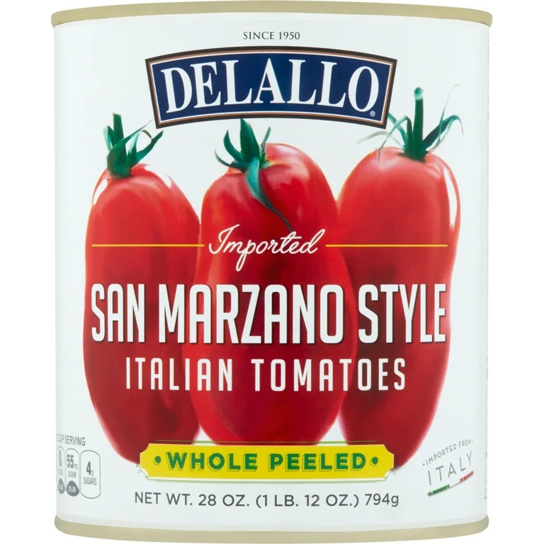 DeLallo San Marzano Style Whole Peeled Tomatoes, Non-GMO, Gluten Free, Product of Italy, 28 oz Ca... | Walmart (US)