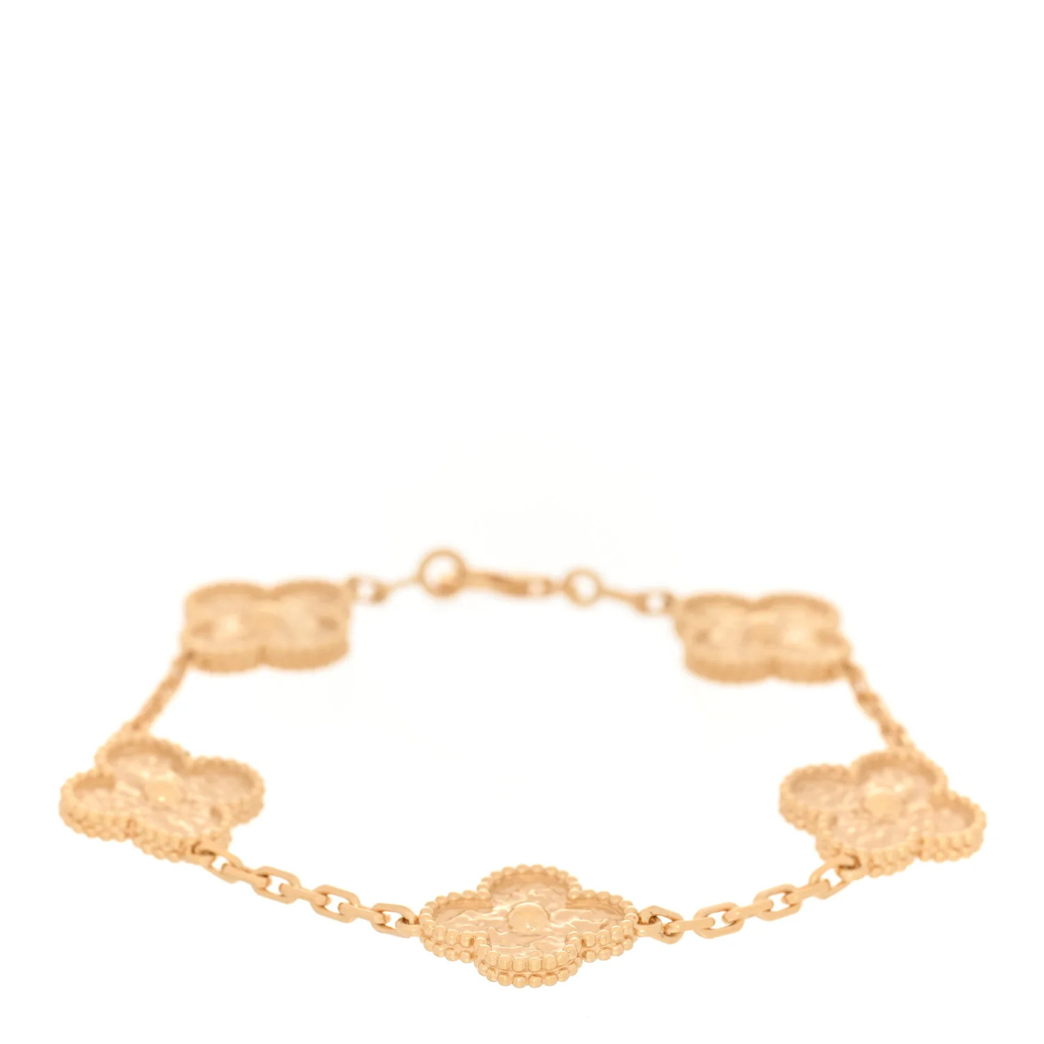 VAN CLEEF & ARPELS 18K Yellow Gold 5 Motifs Vintage Alhambra Bracelet | FASHIONPHILE (US)