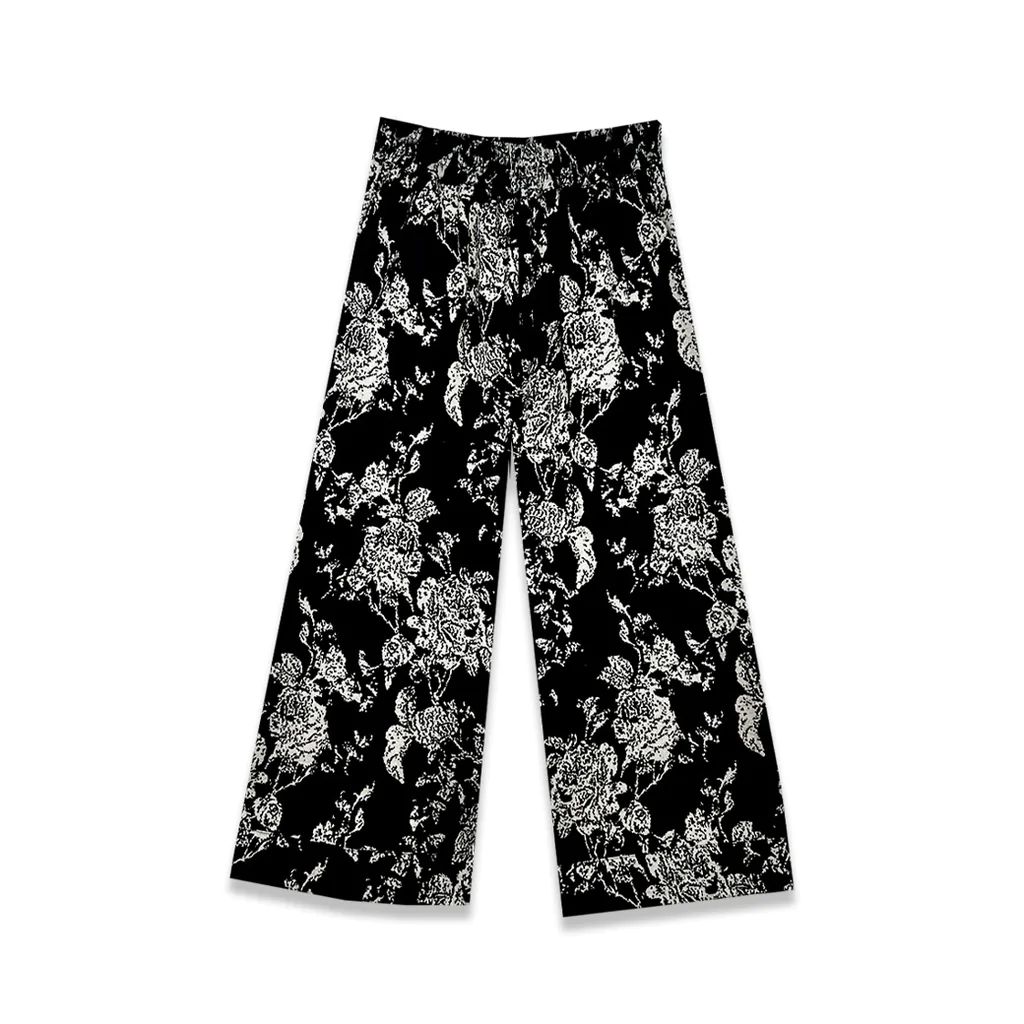 Knit Wide Leg Trouser - Abstract Rose - PRE-SALE | Shop BURU