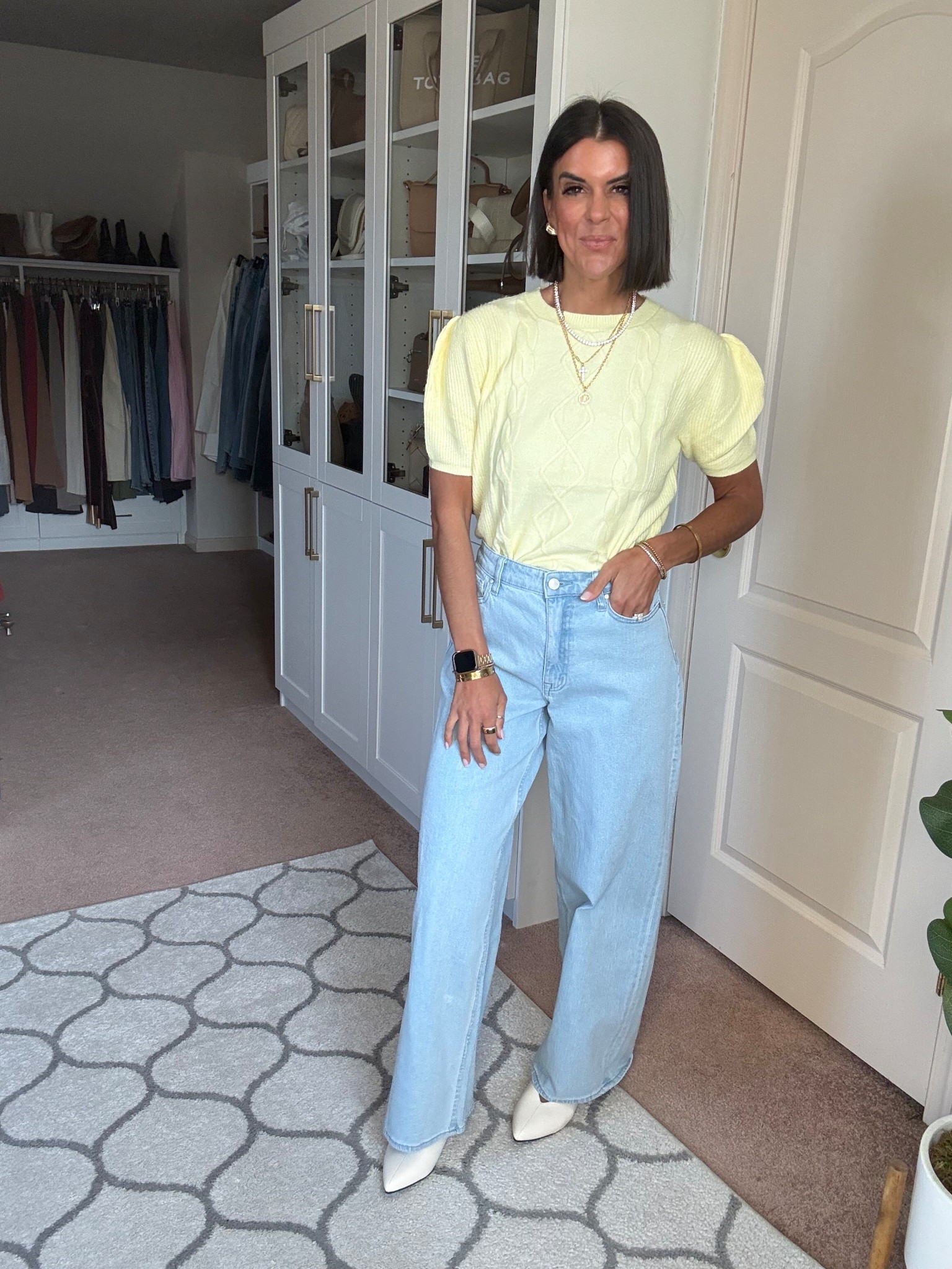 Size small in sweater, size 2 in jeans

#LTKSeasonal