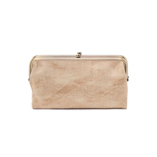 HOBO Lauren Leather Clutch Wallet with Credit Card Organizer, Zip Pocket, Extra Pouches, and Fashionable Vintage Aesthetic, Gold Leaf | Amazon (US)