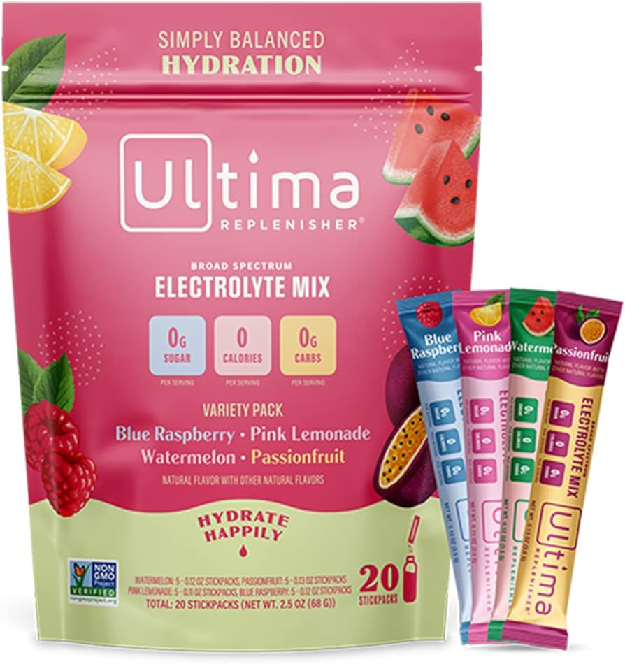 Ultima Replenisher Hydration Electrolyte Packets- 20 Count- Keto & Sugar Free- On the Go Convenie... | Amazon (US)