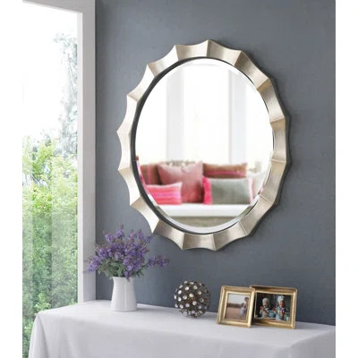 Round Silver Wall Mirror Mercer41 | Wayfair North America