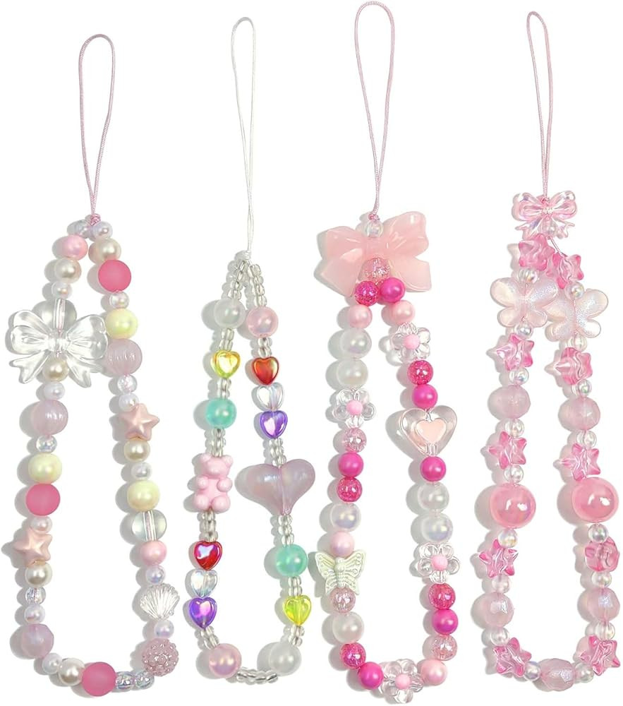 Phone Charms Cute Beaded Phone Lanyard Wrist Strap Aesthetic Cell Phone Keychain Cute Phone Charm... | Amazon (US)