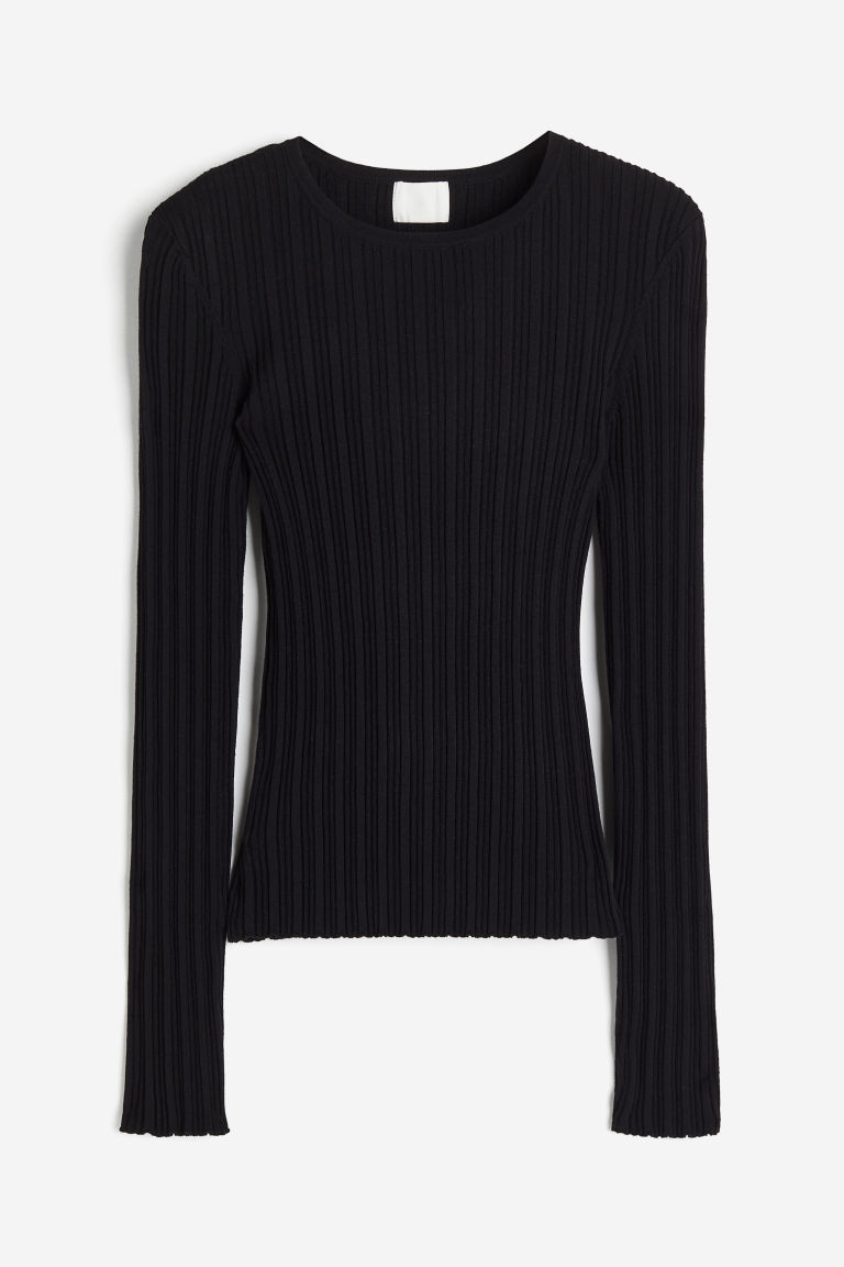 H & M - Rib-knit Top - Black | H&M (US + CA)