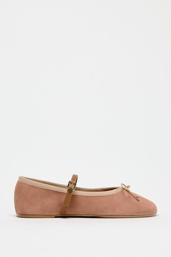 SUEDE MARY JANE FLATS | Zara US