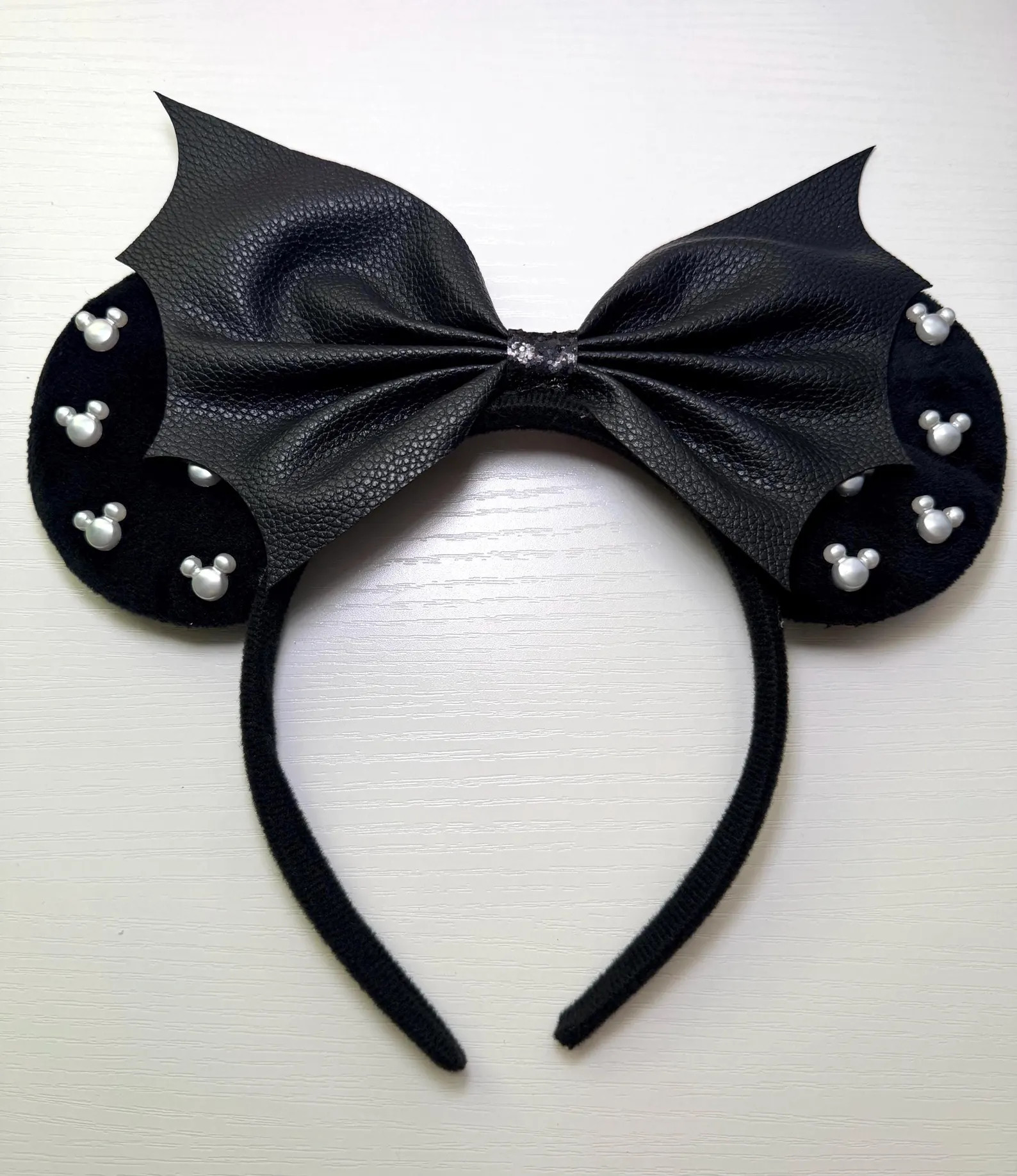 Black Sequin Mouse Ears Headband | Goth Mouse Ears | Halloween Inspired Park Accessory | Etsy (Global)