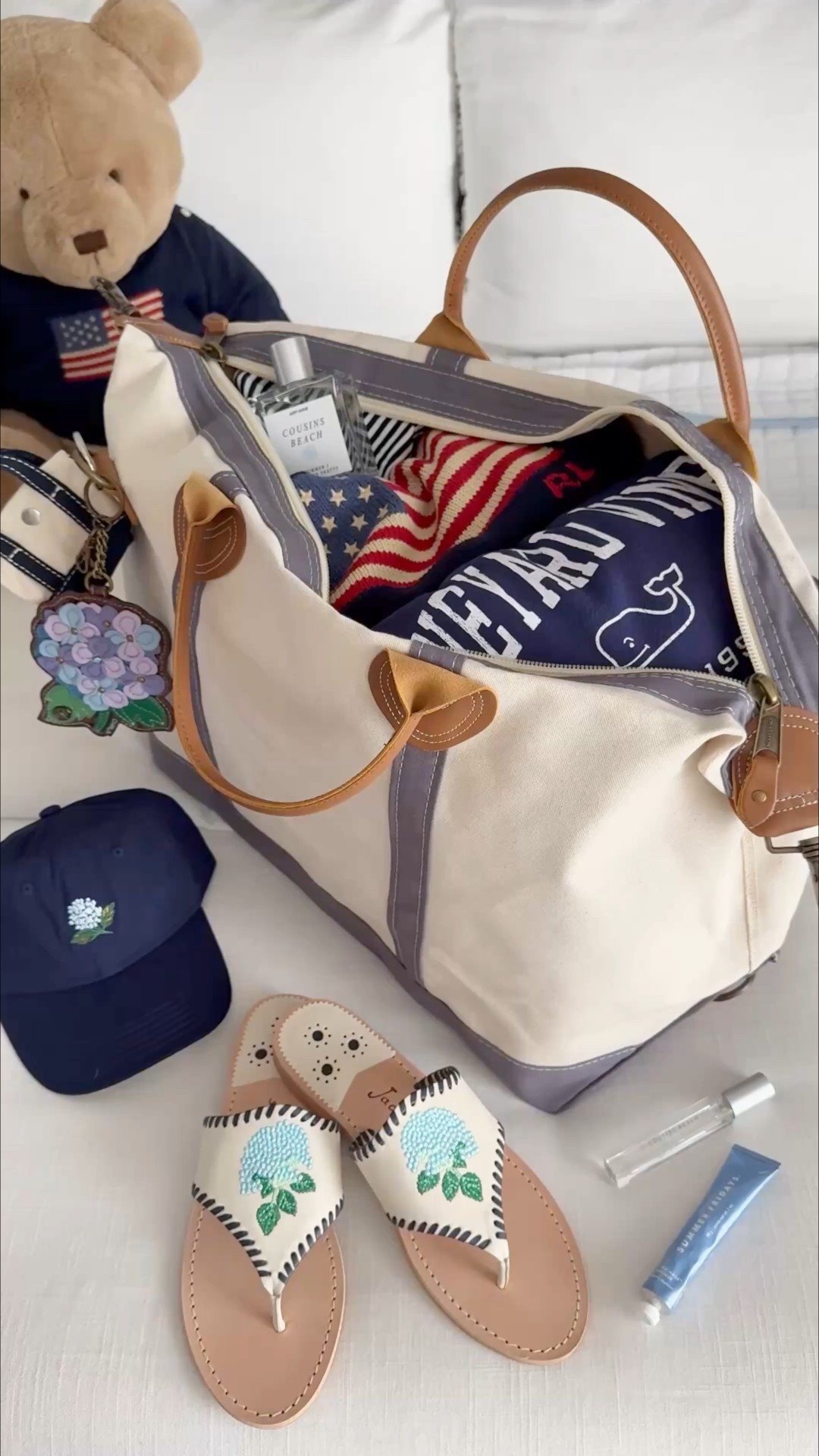 Amazon the summer I turned pretty perfume, tsitp, boat and tote, amazon bag charms, ll bean, llbean, lands end, jack rogers, preppy, hydrangeas, rifle paper, coastal style, east coast summer, amazon beauty, amazon finds, amazon favorites, amazon must haves, amazon duffle bag, amazon travel, travel bag, travel essentials, Nantucket, gift ideas for her, gifts for her

How cute are these Cousins Beach perfumes!?😍🐚 if you’re a fan of The Summer I Turned Pretty, you need these!🌊 they smell so good!! 
Obsessed with these embroidered hydrangea Jack Rogers sandals!🚲 and this hydrangea rifle paper hat!🤍 this duffle bag is so classic and pretty and amazing quality! Looks so cute with all of your boat and tote bags!😍⚓️🐚 love that you can clip charms onto it! Like these hydrangea charms that hold AirTags!!🙌🏼 



#LTKTravel #LTKItBag #LTKFindsUnder50