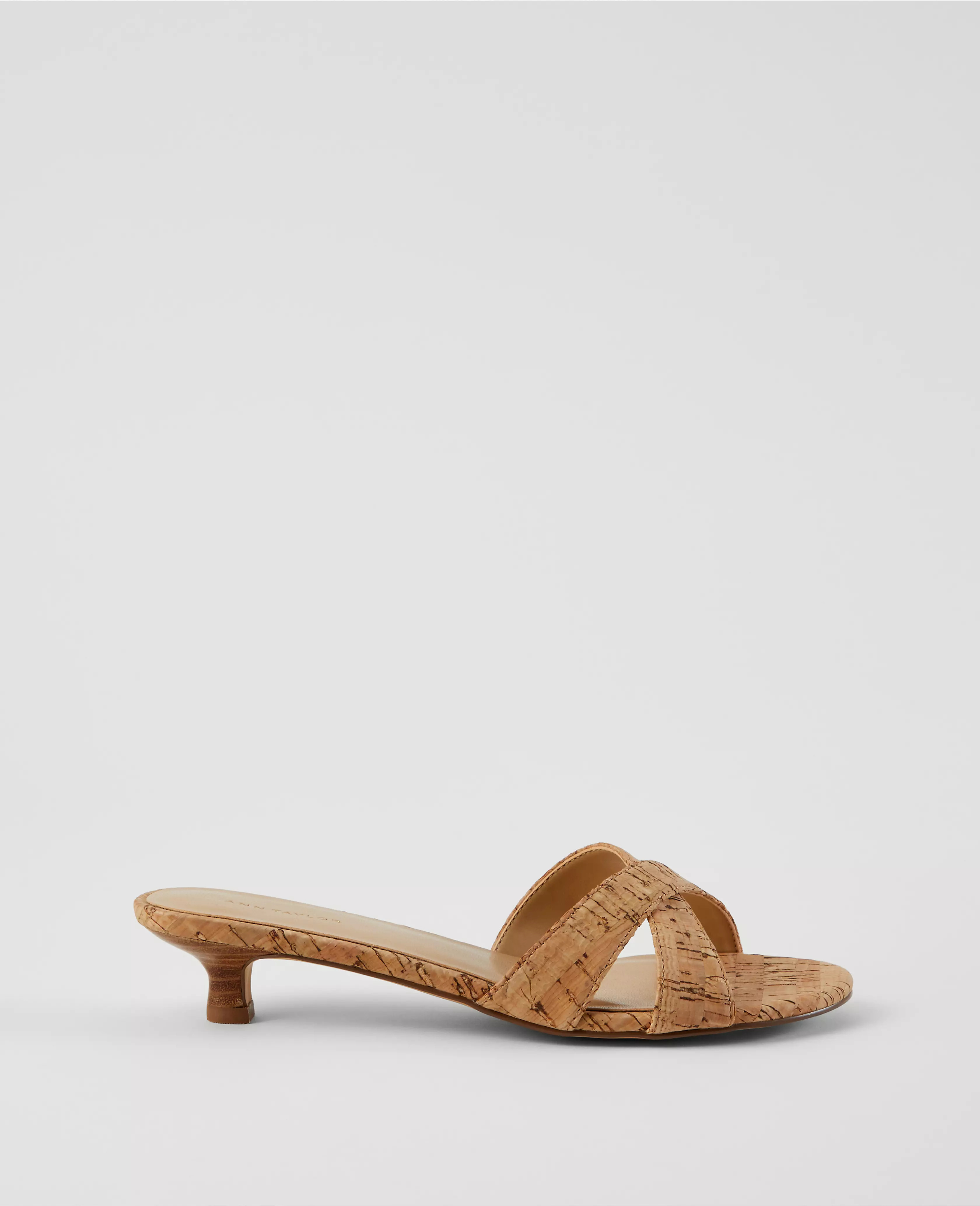 Cork Crossover Slingback Kitten Heel Sandals | Ann Taylor