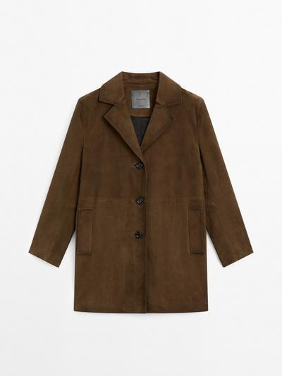 Medium suede leather coat £399.00 | Massimo Dutti UK