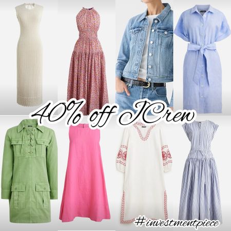 For a limited time get 40% off sitewide @jcrew. Right now I’m shopping for summer dresses - in linen, stripes, crochet, and more (and a classic Jean jacket for cooler nights!) #investmentpiece 

#LTKSaleAlert #LTKSeasonal #LTKStyleTip