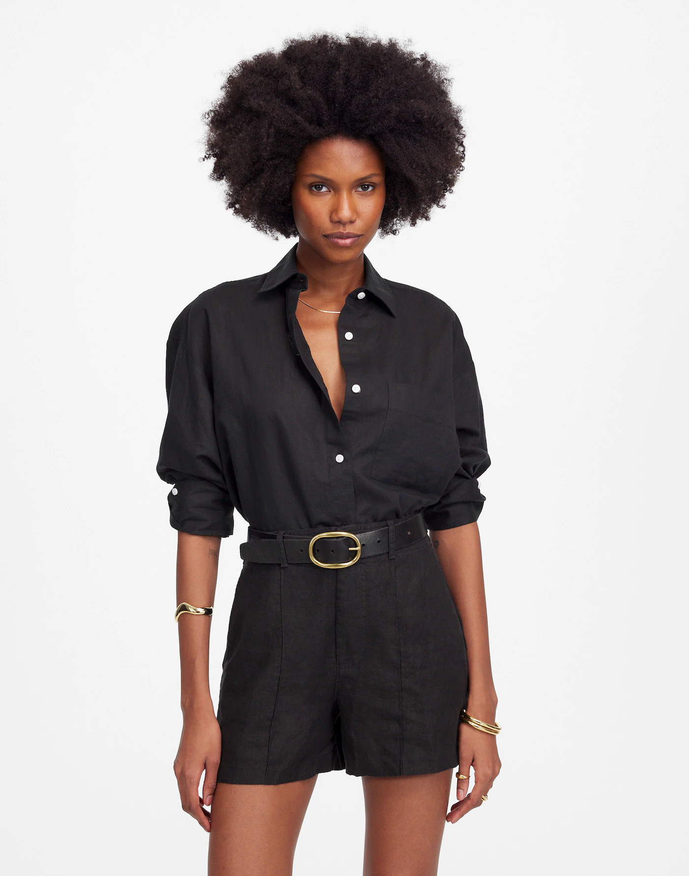 Pintucked Short in 100% Linen | Madewell | Madewell