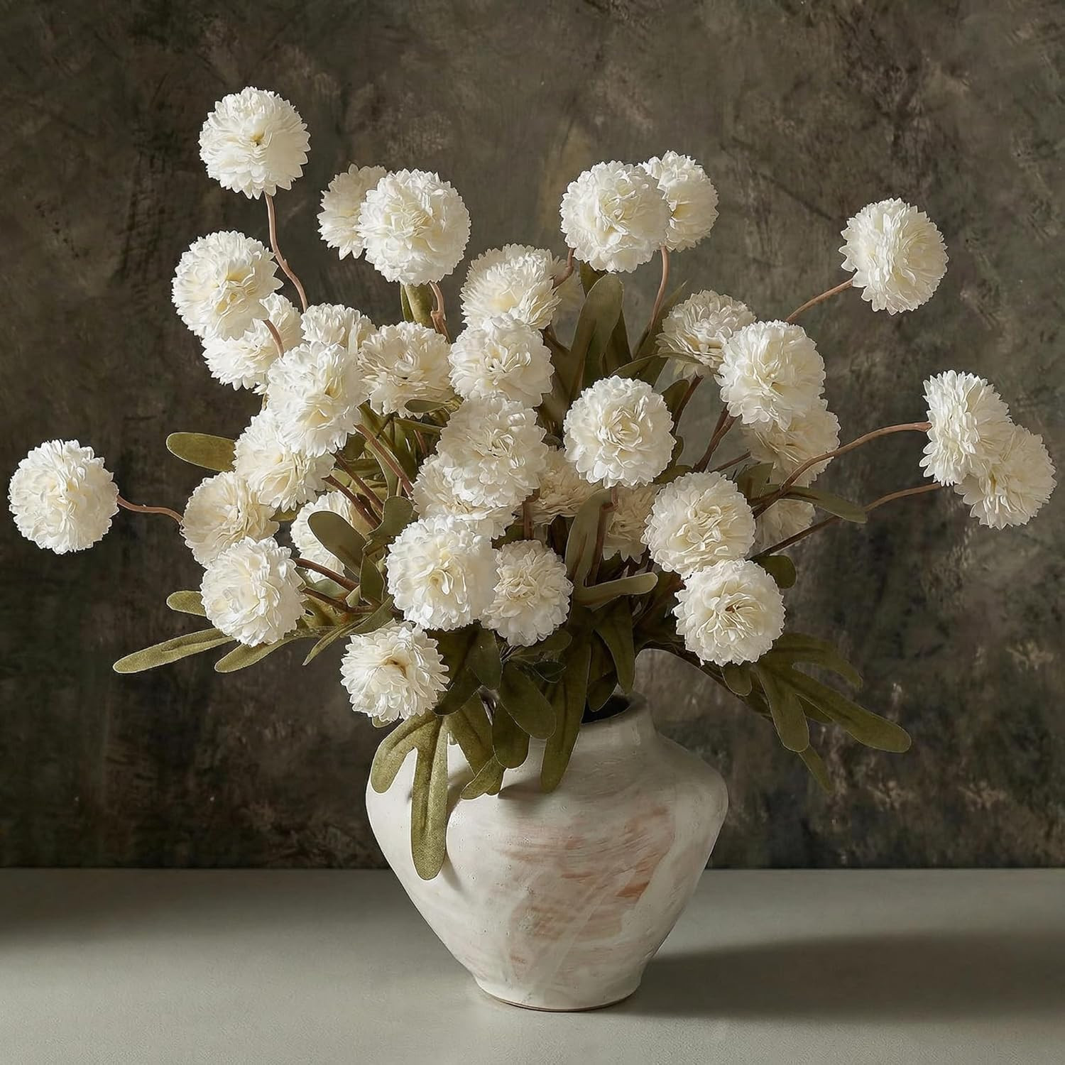 White Faux Flowers Silk Pompons Ball Bulk Floral Arrangements for DIY Wedding Table Centerpiece D... | Amazon (US)