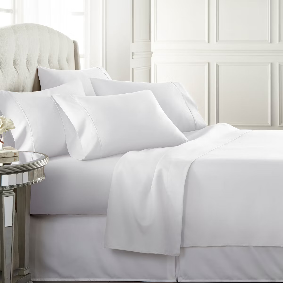Danjor Luxury Pillowcase and Sheet Bedding Set 1800 Series, Queen, White | Target