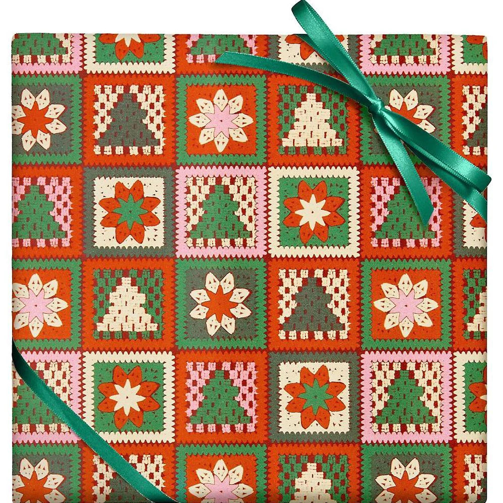 Christmas Crochet Continuous Roll Wrap | Paper Source