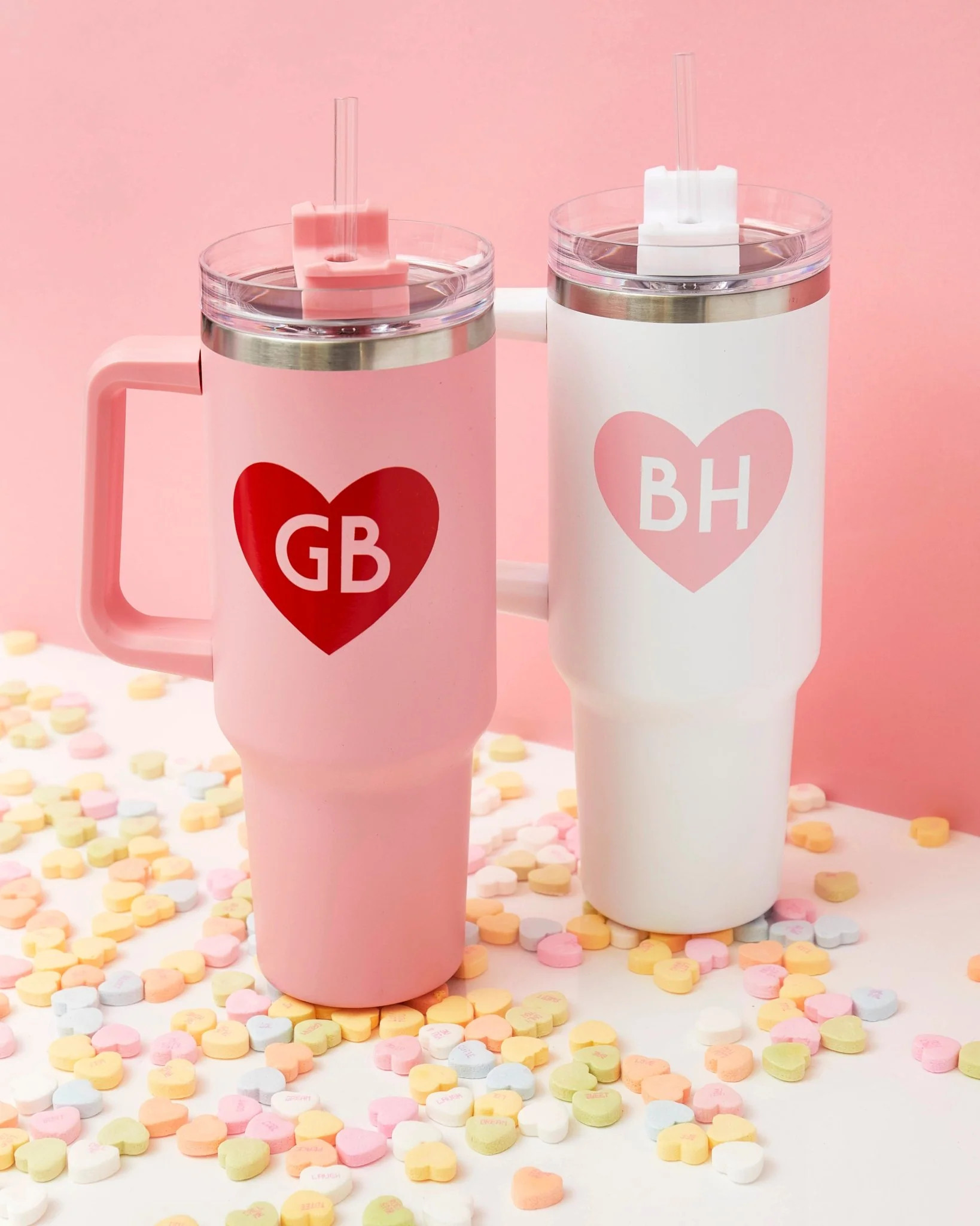 40 oz Heart Tumbler | Sprinkled With Pink
