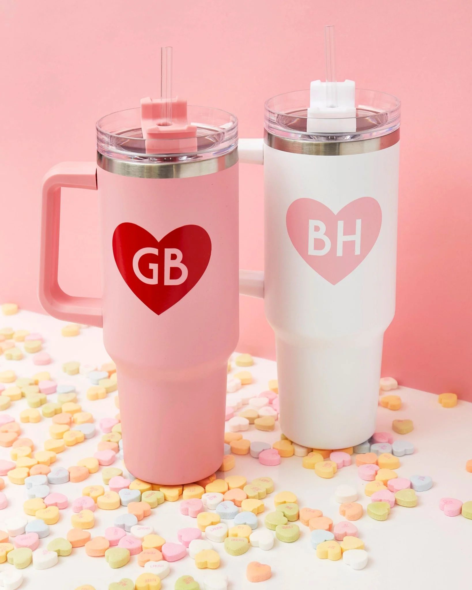 40 oz Heart Tumbler | Sprinkled With Pink