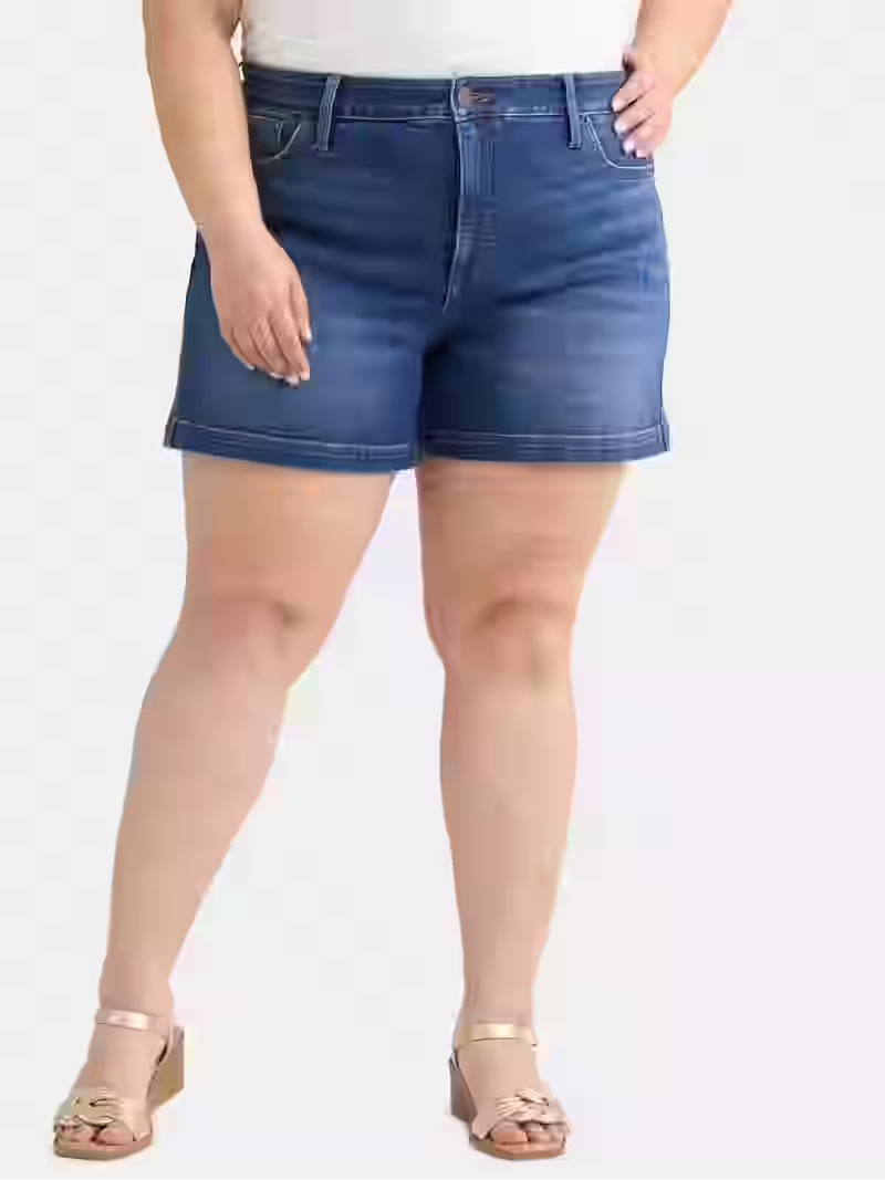 Terra & Sky Women's Plus Size Denim A-line Short, 5" Inseam, Sizes 16W-24W | Walmart (US)