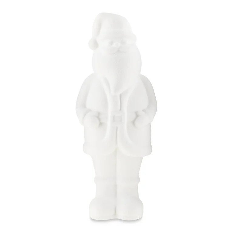 White Flocked Santa Christmas Decoration, Foam, 23", by Holiday Time - Walmart.com | Walmart (US)
