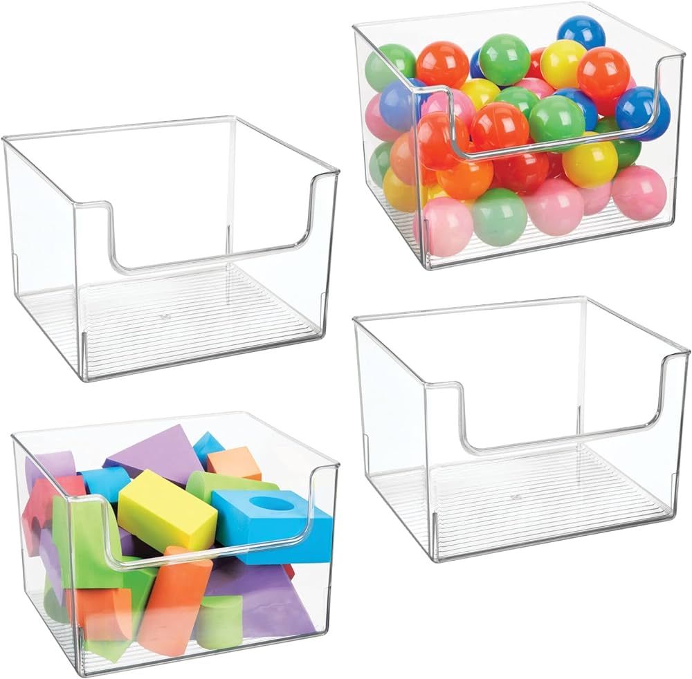 mDesign Plastic Open Front Storage Organizer Bins for Kitchen, Bedroom, Bathroom, Home Office, or... | Amazon (US)