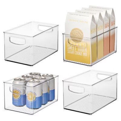 iDesign Plastic Stackable Pantry Bin with Handles - Set of 4 - Clear, USA Made | Target