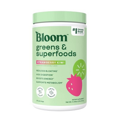 BLOOM NUTRITION Greens & Superfoods Powder - Strawberry Kiwi - Dietary Supplement, 5.34oz, 25 Servings | Target