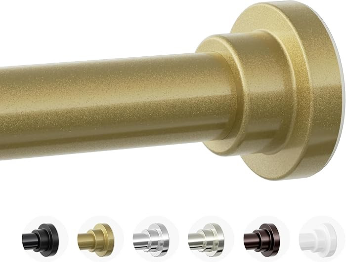 Mcrbeay Shower Curtain Rod, 1" Diameter Heavy Duty Tension Shower Rod, Non Slip Adjustable 28-74 ... | Amazon (US)